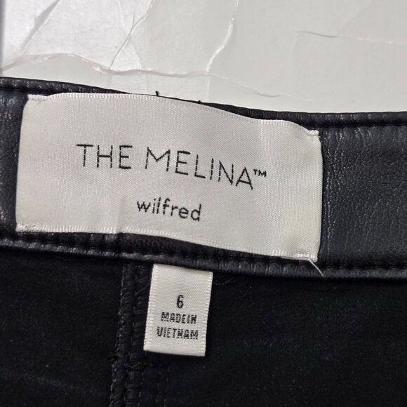 ARITZIA Wilfred Women's The Melina Faux Leather Straight Leg Pants Black - Picture 9 of 10